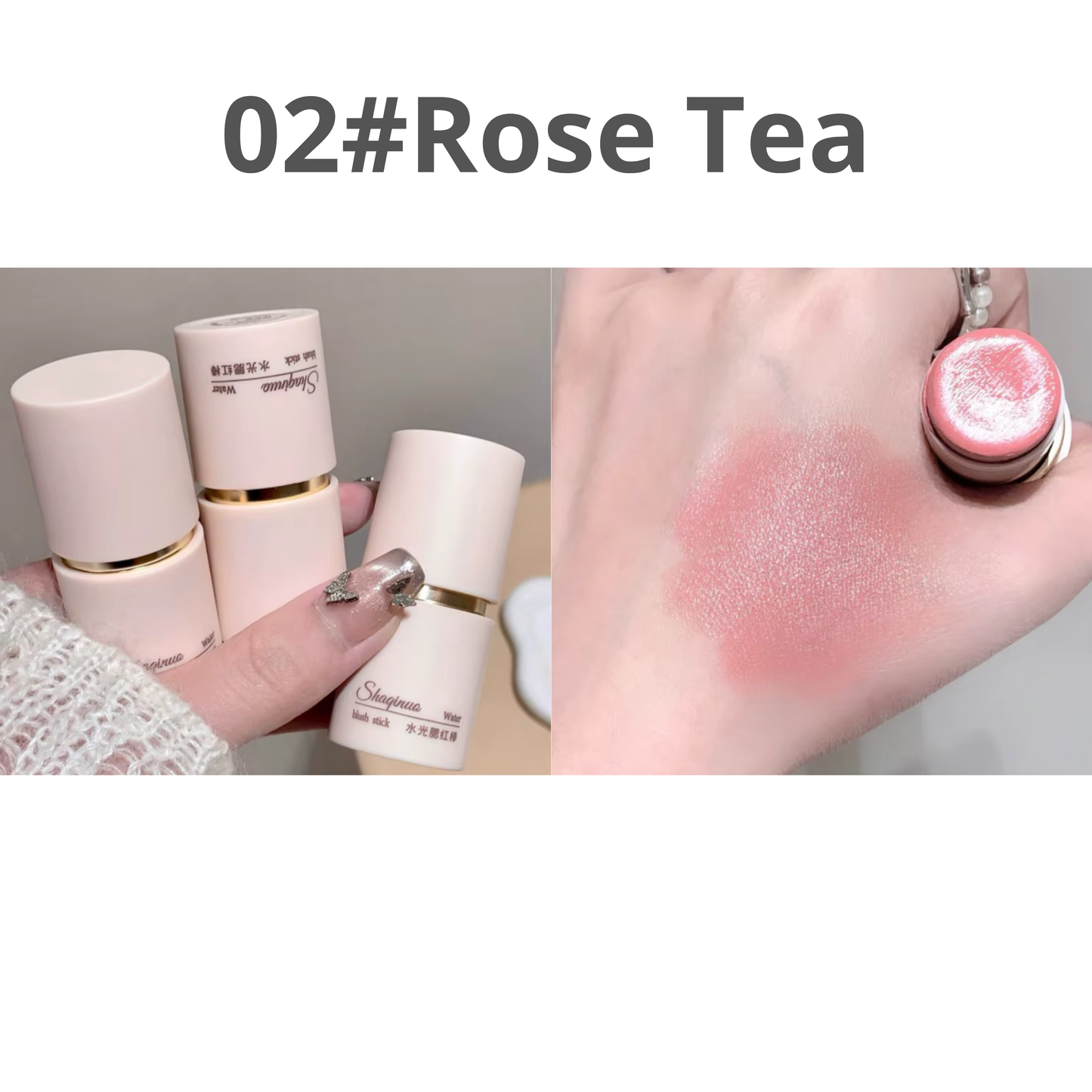 Water Blush Stick SHAQINUO Custom OEM Customizable Formula Long Lasting Non Greasy Quick Drying Hydra Glow Cream Blush Stick