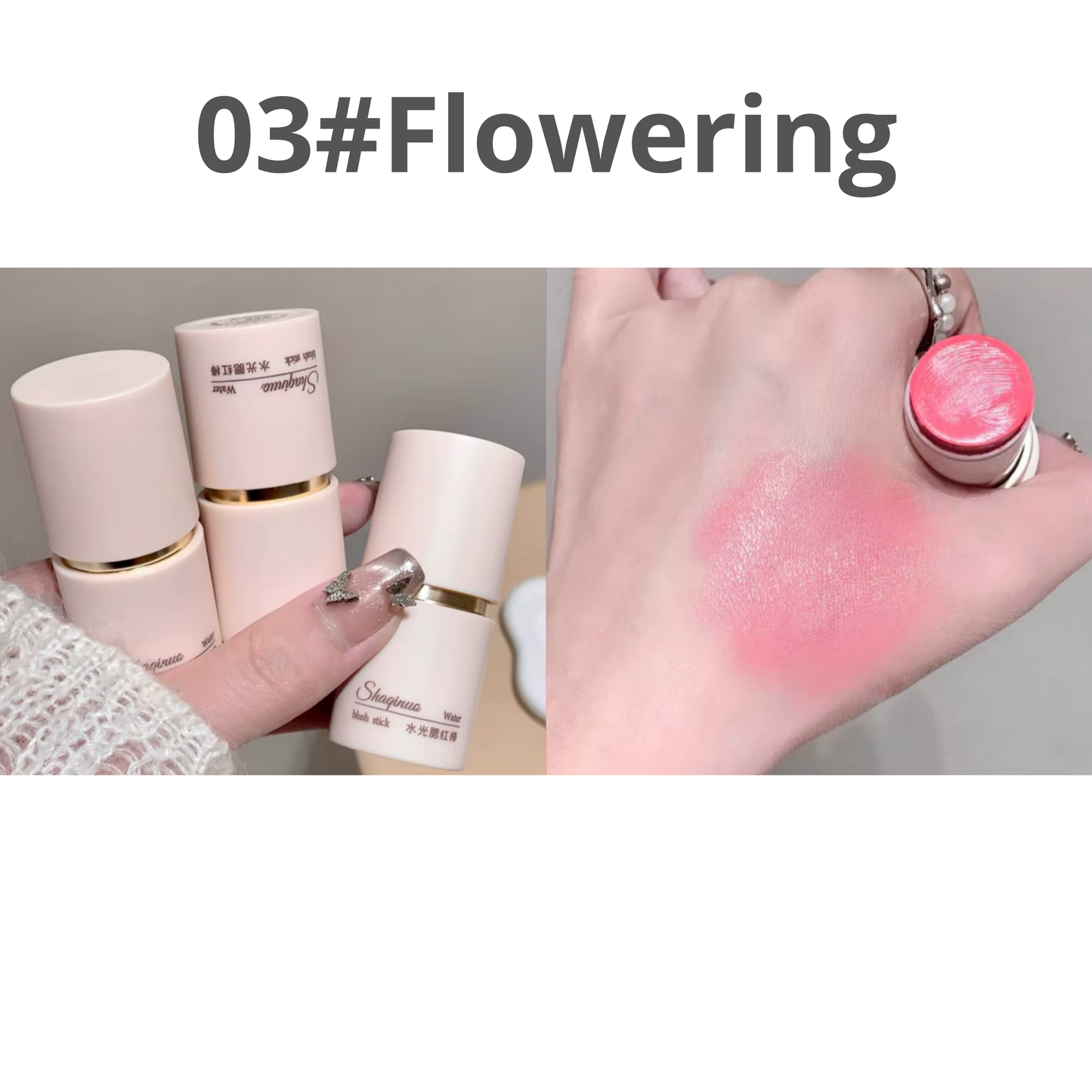 Water Blush Stick SHAQINUO Custom OEM Customizable Formula Long Lasting Non Greasy Quick Drying Hydra Glow Cream Blush Stick