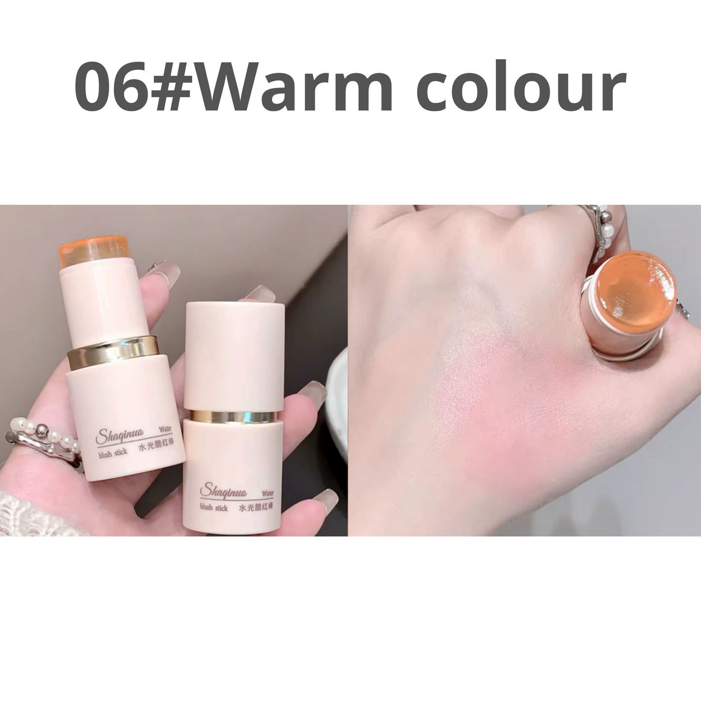 Water Blush Stick SHAQINUO Custom OEM Customizable Formula Long Lasting Non Greasy Quick Drying Hydra Glow Cream Blush Stick